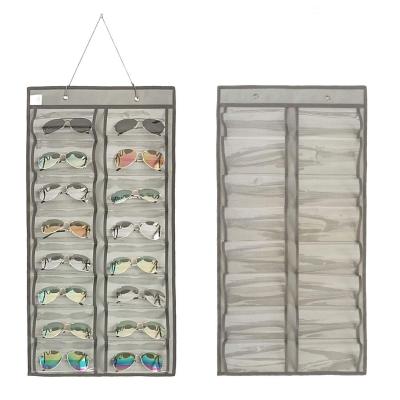 Dual-sided Hanging Sunglasses Organizer Dust-Proof Glasses Storage Wal...