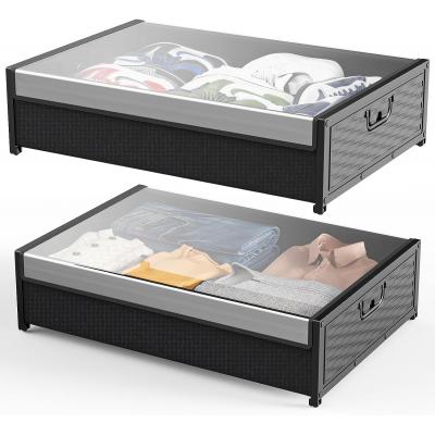 Raytop Under Bed Storage Containers With Wheels Drawer Bins Foldable R...